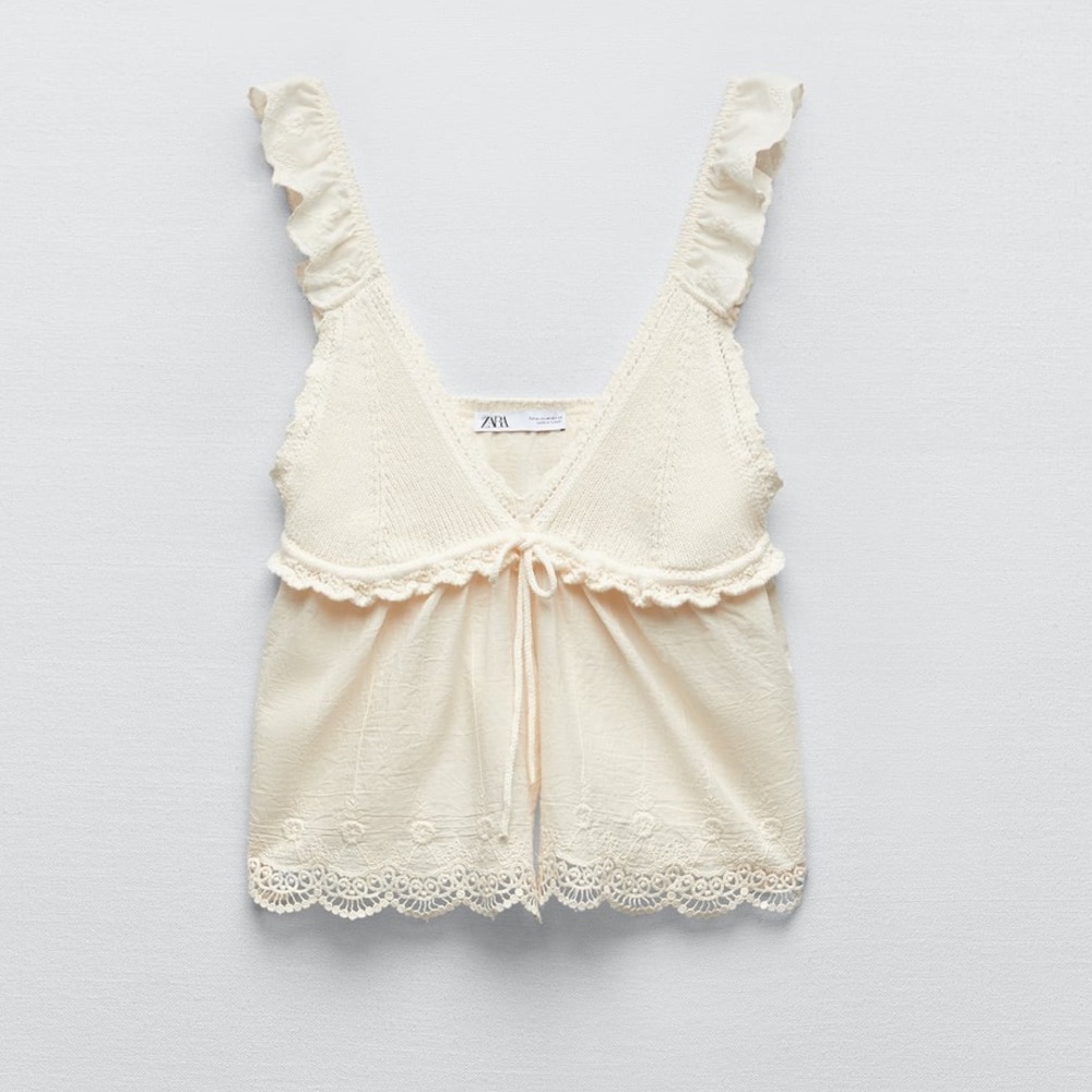 Zara Combination Knit Top